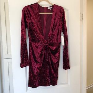 Deep v velvet dress